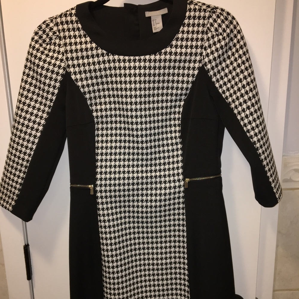 H&M Patterned Black and White Dress